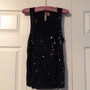 Black sequin top